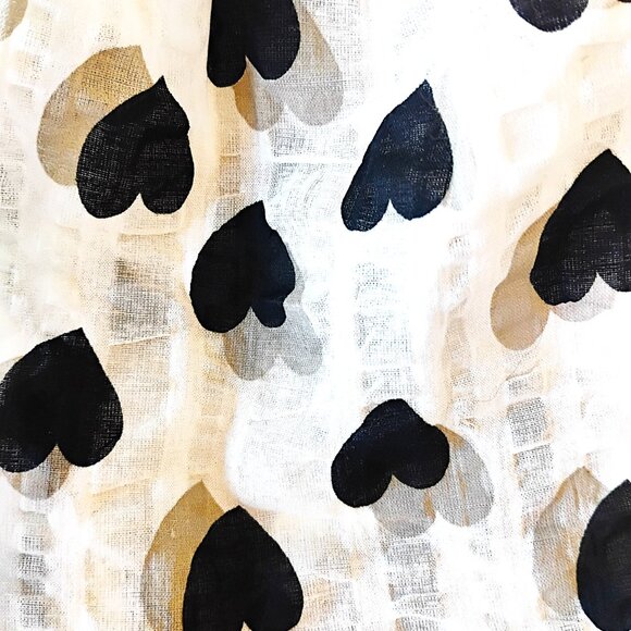 Black, White and Beige Dog Dress with Hearts, Size Small - Picture 4 of 6